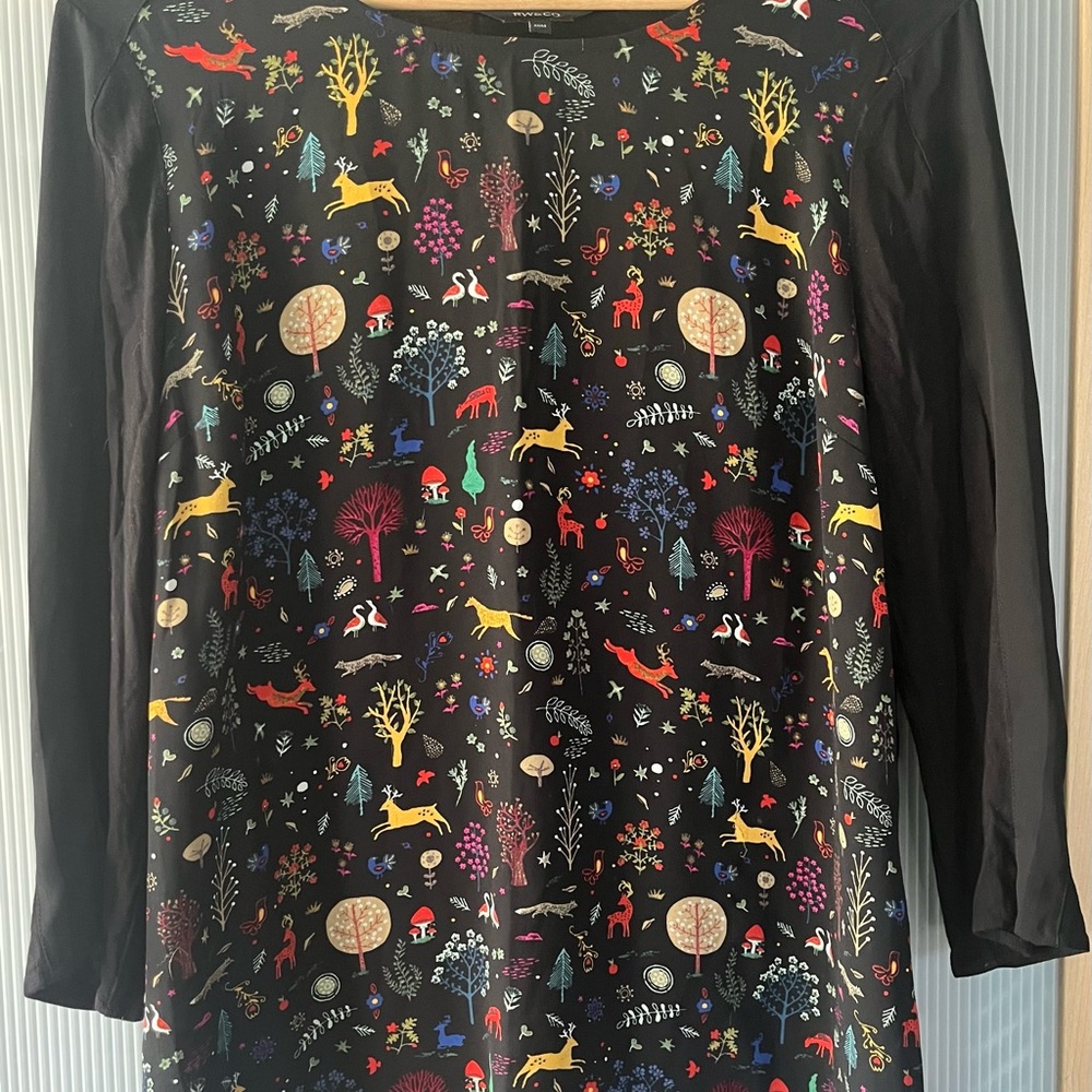 R &W Forest Print Long Sleeve Top